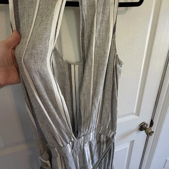 Cloth & Stone striped linen blend jumpsuit Sz Small coastal chic boho - Picture 5 of 11